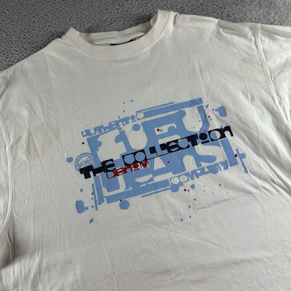 VINTAGE FUBU Shirt Mens Large White Long Sleeve Graphic Y2K Streetwear Hip‎ Hop